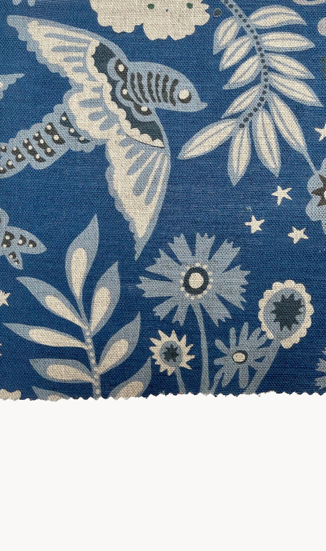 Holland Street Linen Fabric, Printed in Park Life Midnight Blue