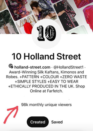 10 Holland Street Reaches 98k Monthly Pinterest Viewers