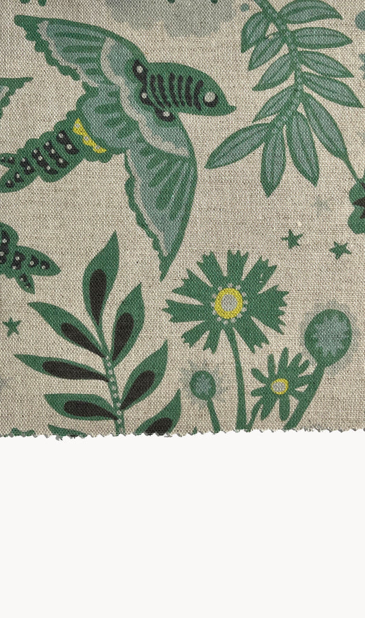 Park Life in Shamrock (Natural Linen)