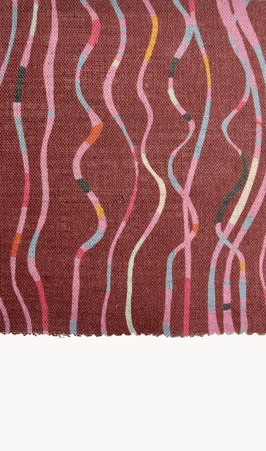 Pick-Up Sticks in Radish (Natural Linen)