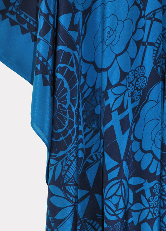 Kingfisher Blue Silk Camellia