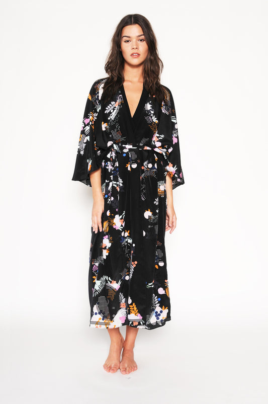 silk robe, cosima orange, holland street beachwear