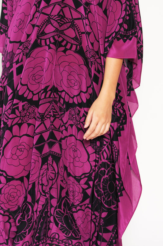 Holland Street's Silk Kaftan 'Pink Camellia' Beachwear