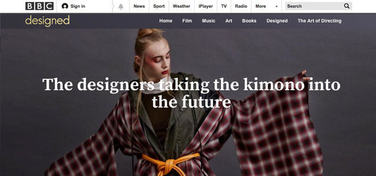 Kimono in tartan style fabrics and yellow belt