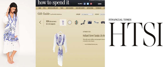 Financial Times LOGO. website screenshot and printed silk robe