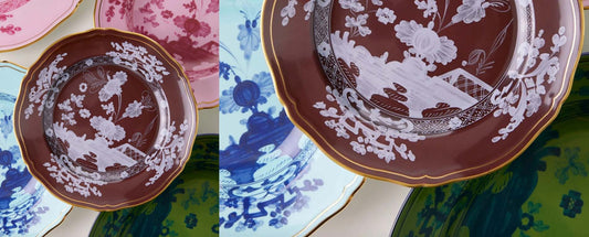 multicoloured painted plates