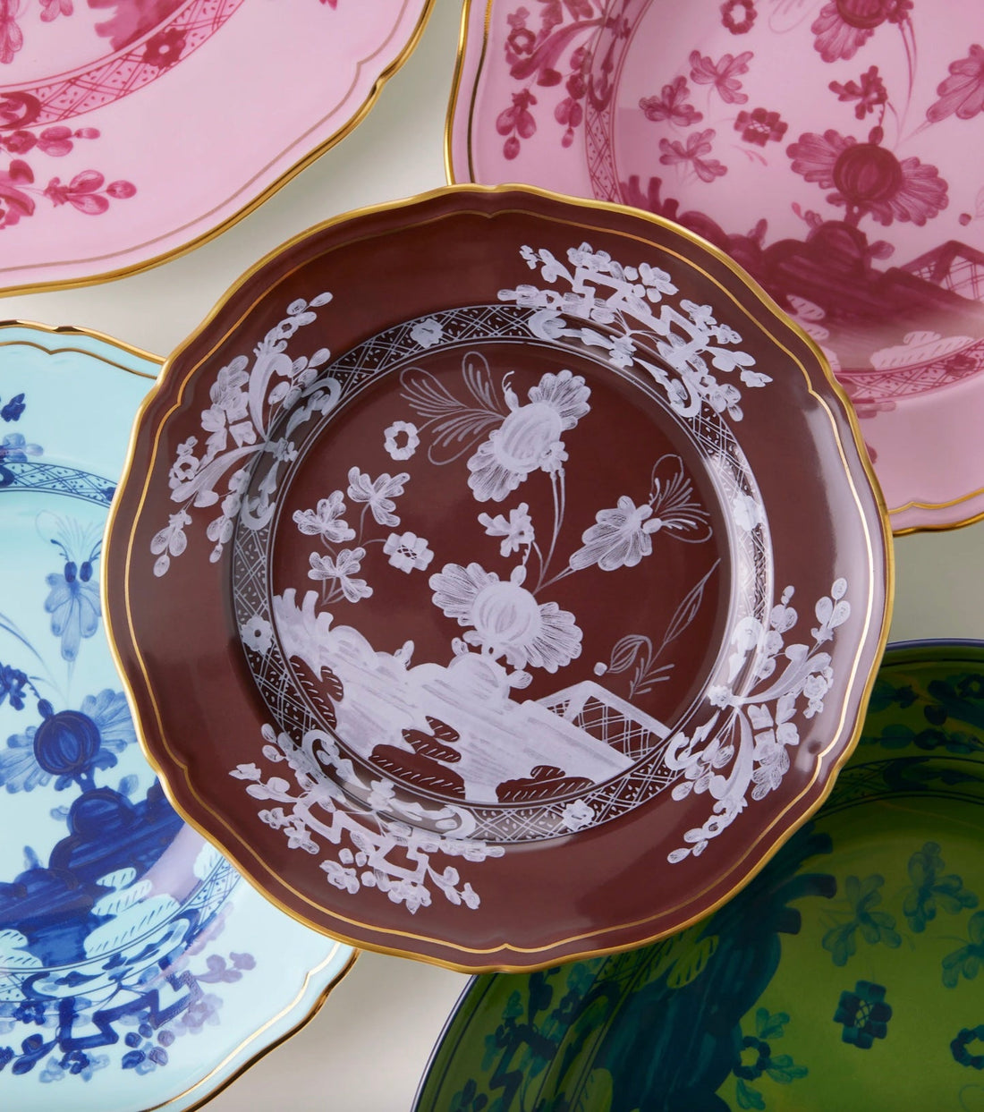 Holland Street. Ginori 1735. Pattern in textiles and ceramic porcelain