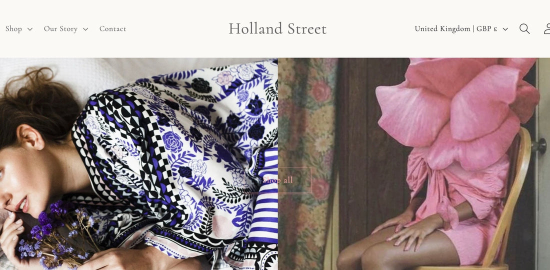 holland street silk kaftan. Heritage brand with design innovation.