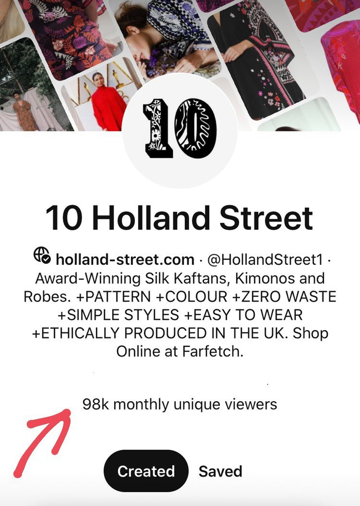 10 Holland Street Reaches 98k Monthly Pinterest Viewers