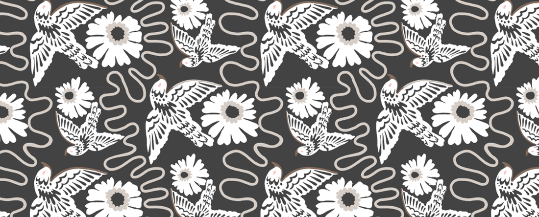 Holland Street silk kimono print in vintage-inspired botanical print