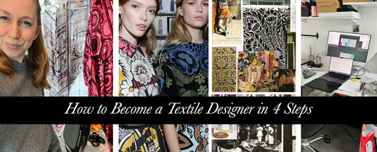 Montage of images with title How to become a textile designer