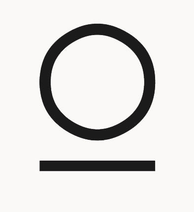 Holland Street Logo. Cocooning image, also a number 10. Black circle with a horizontal line on a white background. meaning grounding and comfortable clothing to feel good in.