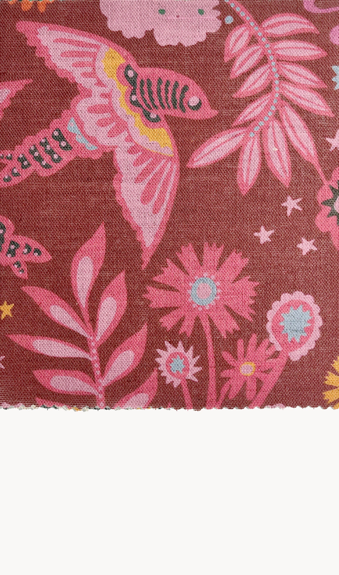 Park Life in Radish (Natural Linen)