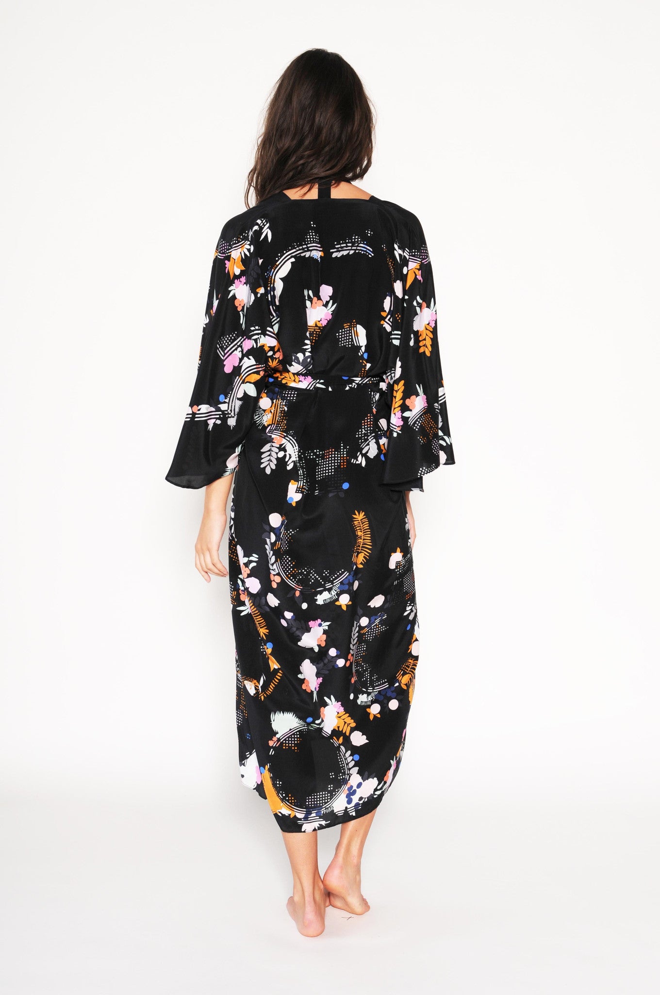 silk robe, cosima orange, holland street beachwear