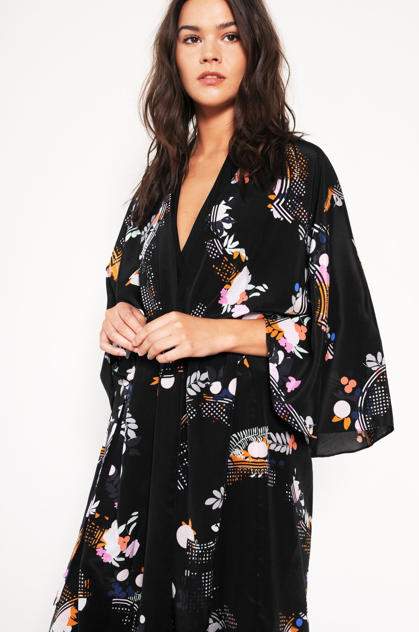 silk robe, cosima orange, holland street beachwear